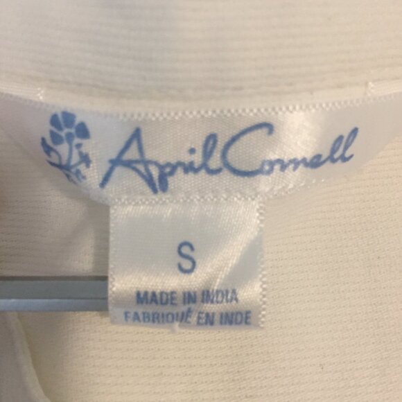 April Cornell Cotton Shirt Blouse sz S - White - Picture 7 of 8